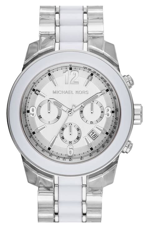 michael kors preston two tone chronograph watch|Michael Kors leather watch.